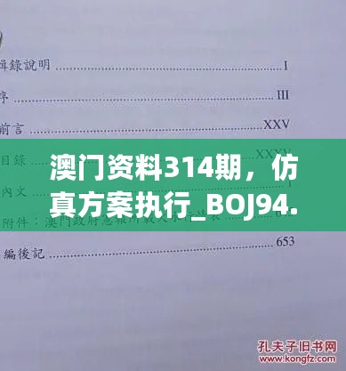 澳门资料314期，仿真方案执行_BOJ94.550高清版