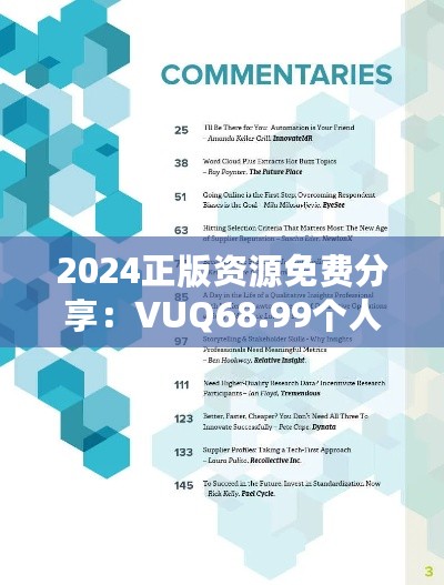 2024正版资源免费分享：VUQ68.99个人版实践调研指南