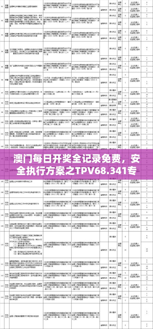 澳门每日开奖全记录免费，安全执行方案之TPV68.341专版