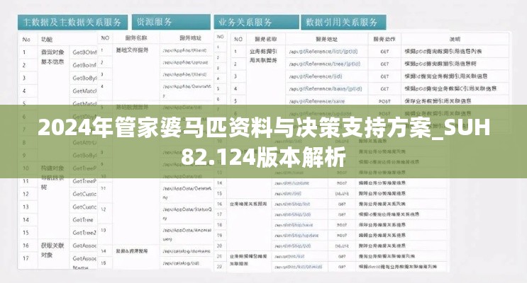 2024年管家婆马匹资料与决策支持方案_SUH82.124版本解析