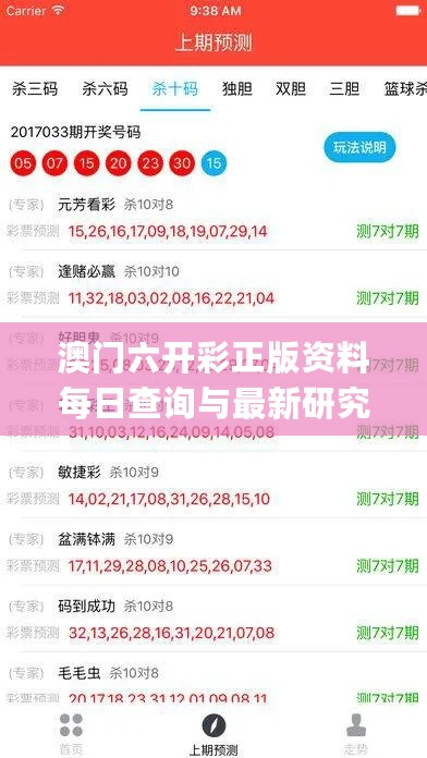 澳门六开彩正版资料每日查询与最新研究分析_YWY82.562模块版