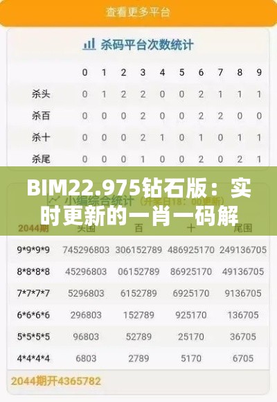 BIM22.975钻石版：实时更新的一肖一码解析及介绍