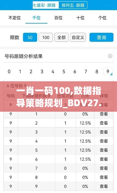 一肖一码100,数据指导策略规划_BDV27.453传达版