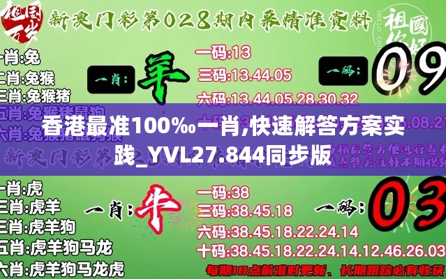 香港最准100‰一肖,快速解答方案实践_YVL27.844同步版