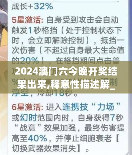 2024澳门六今晚开奖结果出来,释意性描述解_LIJ27.335定制版