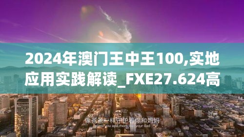 2024年澳门王中王100,实地应用实践解读_FXE27.624高速版