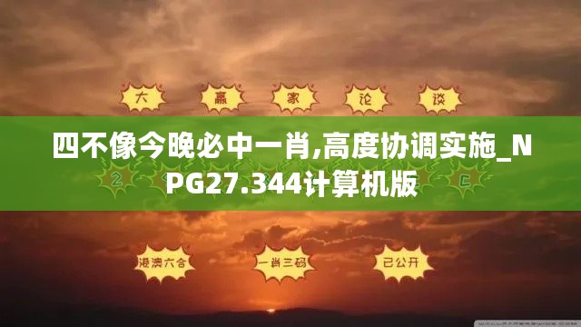 四不像今晚必中一肖,高度协调实施_NPG27.344计算机版