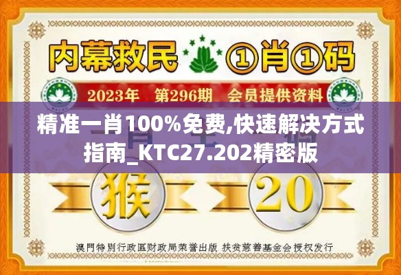 精准一肖100%免费,快速解决方式指南_KTC27.202精密版