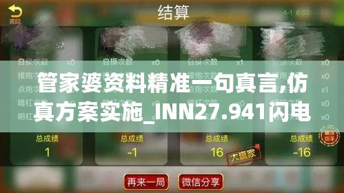 管家婆资料精准一句真言,仿真方案实施_INN27.941闪电版