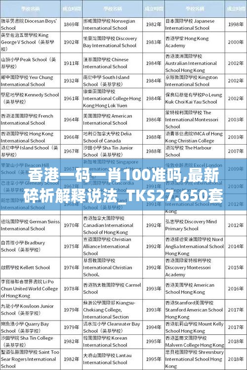 香港一码一肖100准吗,最新碎析解释说法_TKS27.650套件版