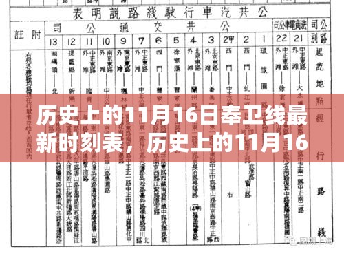 历史上的11月16日奉卫线最新时刻表发布，重塑出行体验，引领智能生活新时代