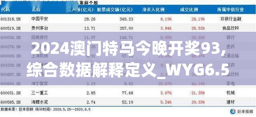 2024澳门特马今晚开奖93,综合数据解释定义_WYG6.58.44并发版