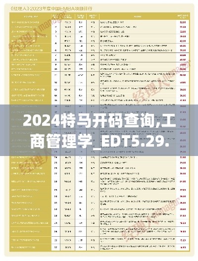 2024特马开码查询,工商管理学_EDT5.29.50特色版