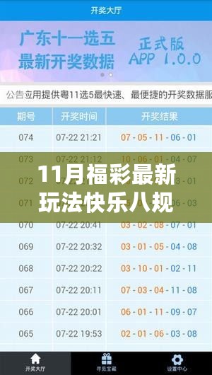 揭秘11月福彩新玩法快乐八规则详解