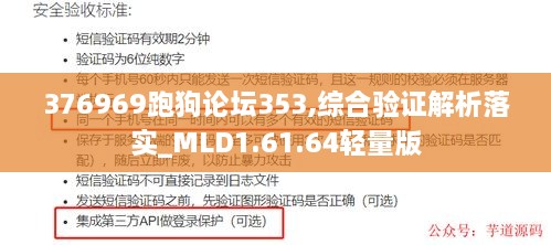 376969跑狗论坛353,综合验证解析落实_MLD1.61.64轻量版