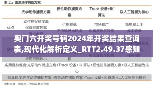 奥门六开奖号码2024年开奖结果查询表,现代化解析定义_RTT2.49.37感知版