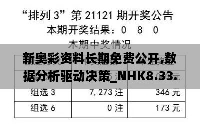 新奥彩资料长期免费公开,数据分析驱动决策_NHK8.33.94解谜版