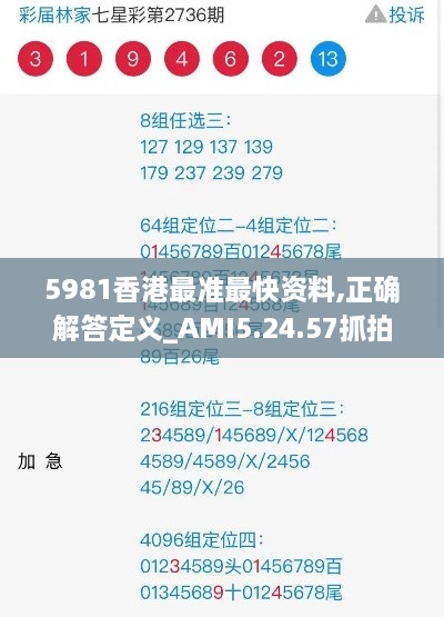 5981香港最准最快资料,正确解答定义_AMI5.24.57抓拍版