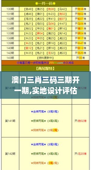 澳门三肖三码三期开一期,实地设计评估方案_SNW8.19.33界面版