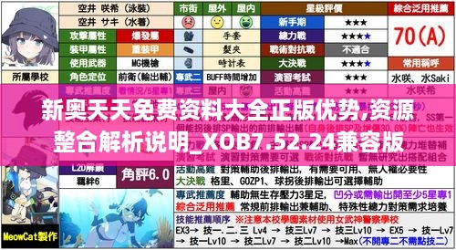 新奥天天免费资料大全正版优势,资源整合解析说明_XOB7.52.24兼容版