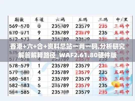 香港+六+合+资料总站一肖一码,分析研究解答解释路径_WAF2.61.80硬件版