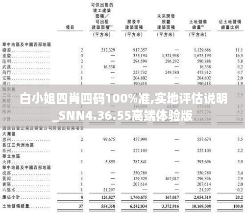 白小姐四肖四码100%准,实地评估说明_SNN4.36.55高端体验版