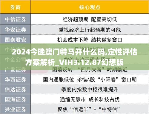 2024今晚澳门特马开什么码,定性评估方案解析_VIH3.12.87幻想版