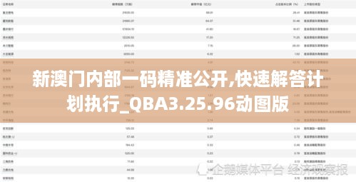 新澳门内部一码精准公开,快速解答计划执行_QBA3.25.96动图版