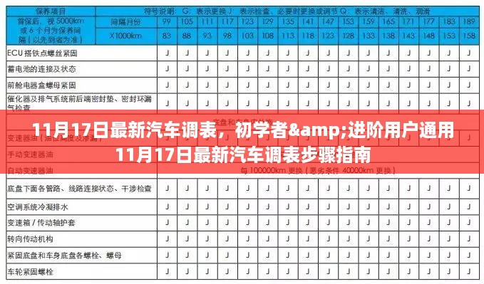 最新汽车调表指南，初学者与进阶用户通用调表步骤解析（11月17日更新）