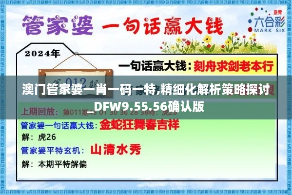 澳门管家婆一肖一码一特,精细化解析策略探讨_DFW9.55.56确认版