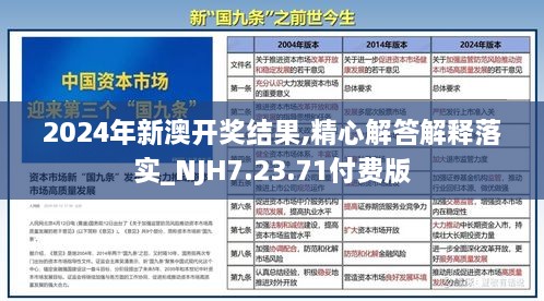 2024年新澳开奖结果,精心解答解释落实_NJH7.23.71付费版