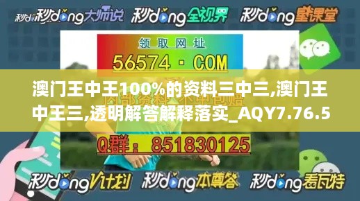 澳门王中王100%的资料三中三,澳门王中王三,透明解答解释落实_AQY7.76.50供给版