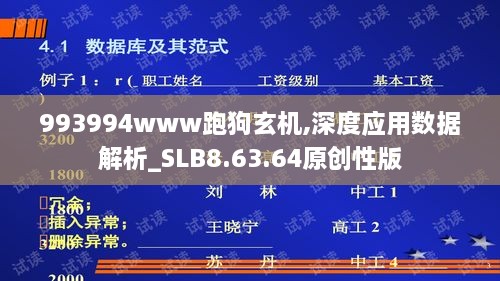 993994www跑狗玄机,深度应用数据解析_SLB8.63.64原创性版