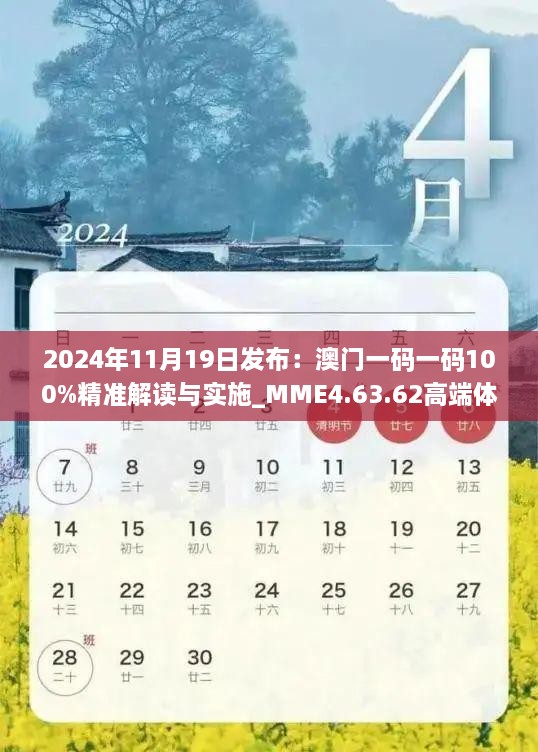 2024年11月19日发布：澳门一码一码100%精准解读与实施_MME4.63.62高端体验版