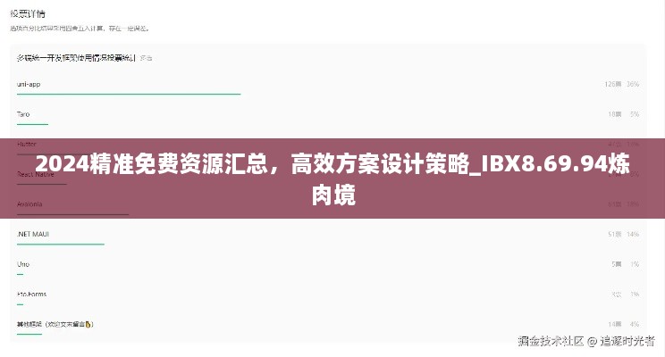 2024精准免费资源汇总，高效方案设计策略_IBX8.69.94炼肉境