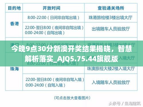 今晚9点30分新澳开奖结果揭晓，智慧解析落实_AJQ5.75.44旗舰版