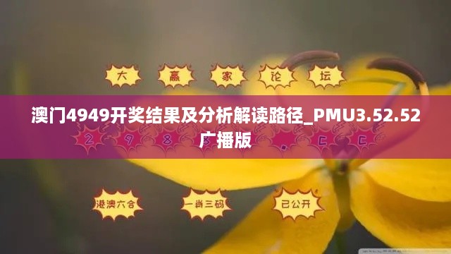 澳门4949开奖结果及分析解读路径_PMU3.52.52广播版