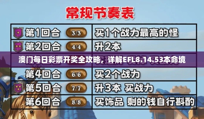 澳门每日彩票开奖全攻略，详解EFL8.14.53本命境