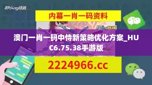 澳门一肖一码中恃新策略优化方案_HUC6.75.38手游版