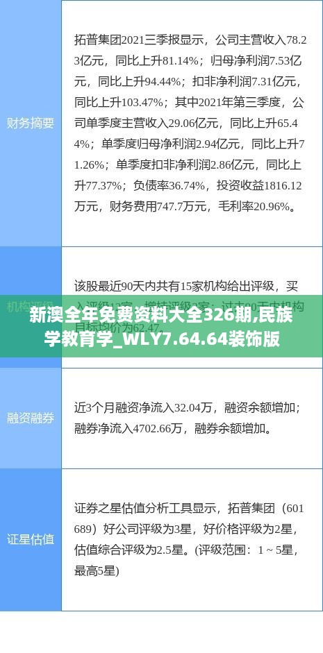 新澳全年免费资料大全326期,民族学教育学_WLY7.64.64装饰版