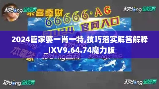 2024管家婆一肖一特,技巧落实解答解释_IXV9.64.74魔力版