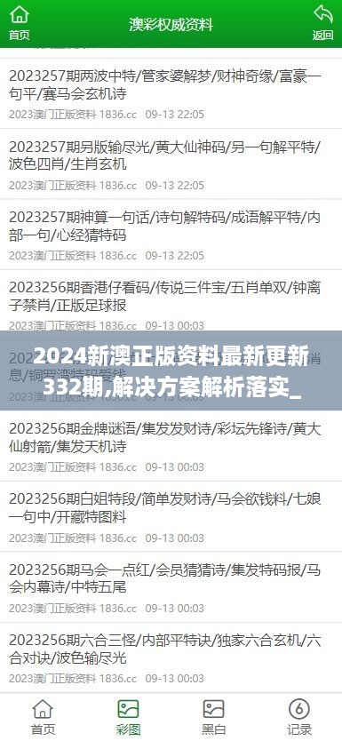 2024新澳正版资料最新更新332期,解决方案解析落实_YAN4.56