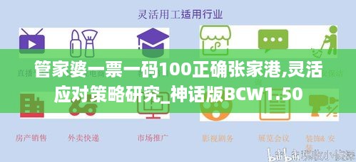 管家婆一票一码100正确张家港,灵活应对策略研究_神话版BCW1.50