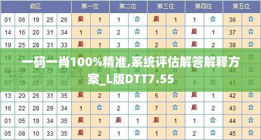 一码一肖100%精准,系统评估解答解释方案_L版DTT7.55