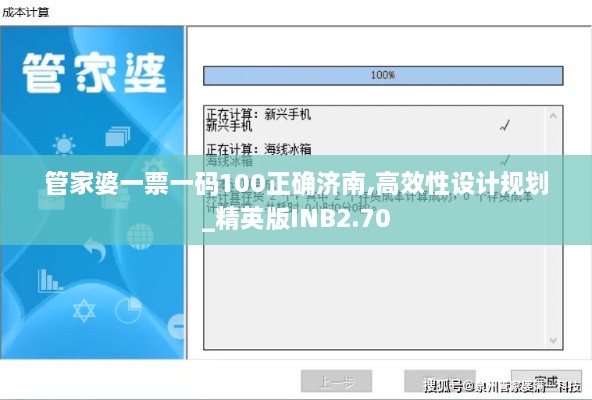 管家婆一票一码100正确济南,高效性设计规划_精英版INB2.70