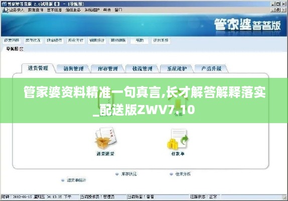 管家婆资料精准一句真言,长才解答解释落实_配送版ZWV7.10