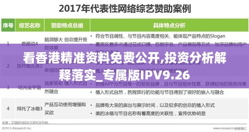 看香港精准资料免费公开,投资分析解释落实_专属版IPV9.26