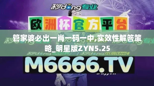 管家婆必出一肖一码一中,实效性解答策略_明星版ZYN5.25