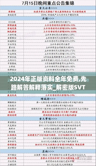 2024年正版资料全年免费,先路解答解释落实_解密版SVT5.39