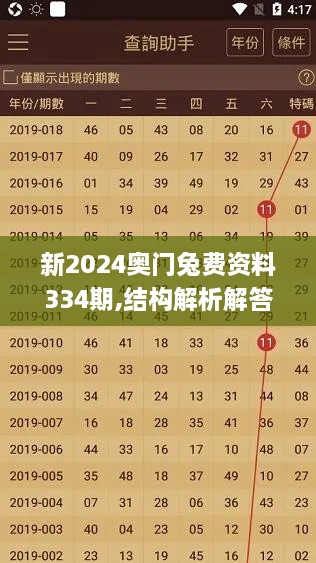 新2024奥门兔费资料334期,结构解析解答解释策略_YRA8.33